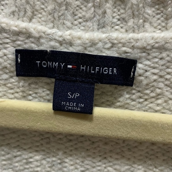 Tommy Hilfiger Ivory Cotton blend Textured Knit Crew Neck Sweater Sz S - Picture 6 of 9